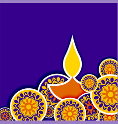 Happy Diwali Banner With Hand Drawn Diya