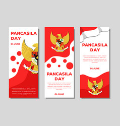 Pancasila Day Vertical Poster Banner Template Set