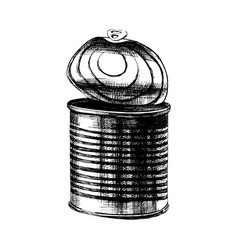 Old Tin Can With Top Opened