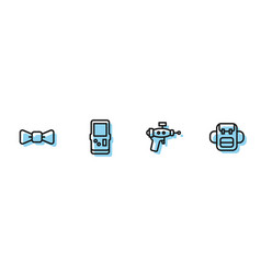 Set Line Ray Gun Bow Tie Tetris And School