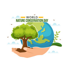 World Nature Conservation Day With Map Tree