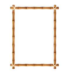 Bamboo Border Frame With Rope In Cartoon Style