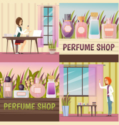 Four Perfume Shop Icon Set