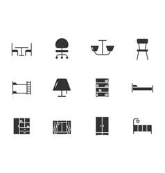 Furniture Glyph Icons Isolated