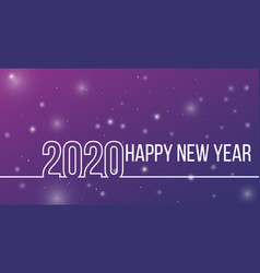 Happy New 2020 Year Linear Design Style Purple