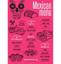 Menu Mexican Restaurant Template Placemat