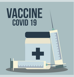 Vaccine Covid19 19 Medical Syringes And Vial