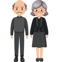 Elderly Couple In Mourning Clothes