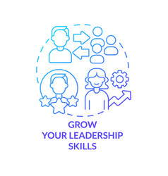 Grow Leadership Skills Blue Gradient Concept Icon