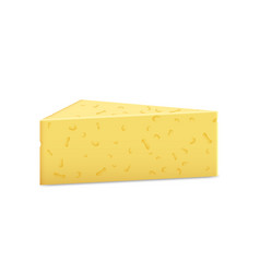 Realistic Cheese Triangular Block Isolated Fresh