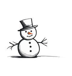 Snowmen Engraved Style Drawn Sketch