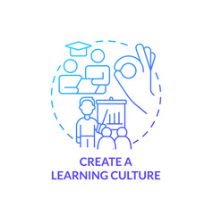 Create Learning Culture Blue Gradient Concept Icon