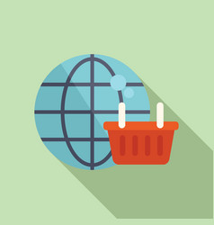 Global Online Store Icon Flat Business