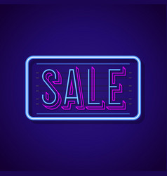 Sale Sign Neon Light Style With Colorful Bright