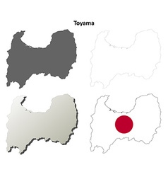 Toyama Blank Outline Map Set