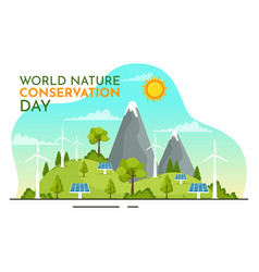 World Nature Conservation Day With Map Tree