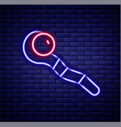 Glowing Neon Line Magic Staff Icon Isolated