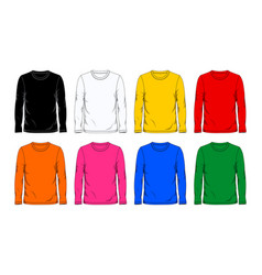 Colored Long Sleeve T-shirt Template