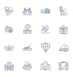 Escapading Expats Line Icons Collection Travel