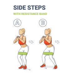 Girl Side Or Lateral Walk With Resistance Band