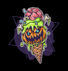 Halloween Pumpkin Ice Cream Artwork For