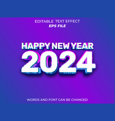 Happy New Year 2024 Text Effect Font Editable