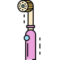 Kid Electric Toothbrush Icon Color Outline