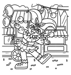 Mardi Gras Jester Boy Coloring Page For Kids