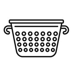 Metal Colander Icon Outline Cooking Tool