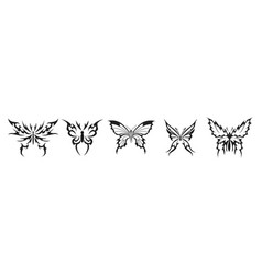 Set Of Neo Tribal Tattoo Butterfly Abstract