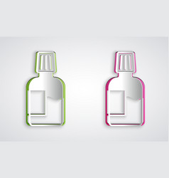 Paper Cut Mouthwash Plastic Bottle Icon Isolated