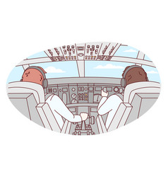 Pilots In Airplane Cabin