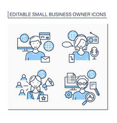 Small Business Owner Line Icons Set