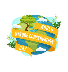 World Nature Conservation Day With Map Tree