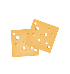 Cheese Slices Realistic Sliced Cheddar Or Edam