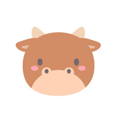 Cow Cute Animal Face Design For Kids