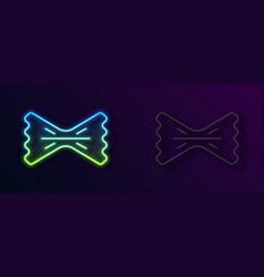 Glowing Neon Line Macaroni Icon Isolated On Black