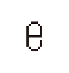 Letter E Pixels Geometric Symbol Simple Logo