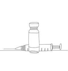 Vaccine Injection Syringe One Line