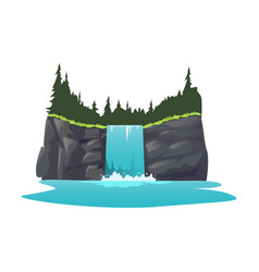 Waterfall Flat Cartoon Style