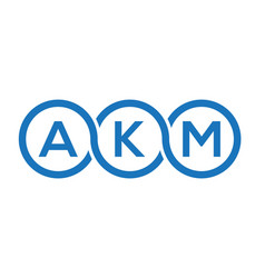 Akm Letter Logo Design On White Background