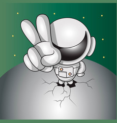 Graphic Of An Astronaut Showing Two Fingers