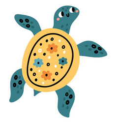 Swimming Turtle Cute Marine Animal Kawaii