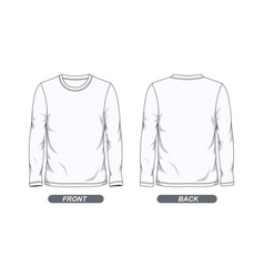 White Long Sleeve T-shirt Template Front And Back