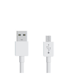 White Micro Usb Cables On Background