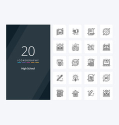 20 High School Outline Icon For Presentation