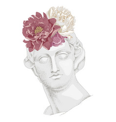 Bust Apollo With Flowers Ancient God