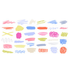 Hand Drawn Scribble Doodle Elements Brush Strokes