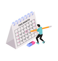 Isometric Accounting Calendar Composition