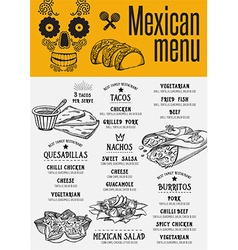 Menu Mexican Restaurant Template Placemat